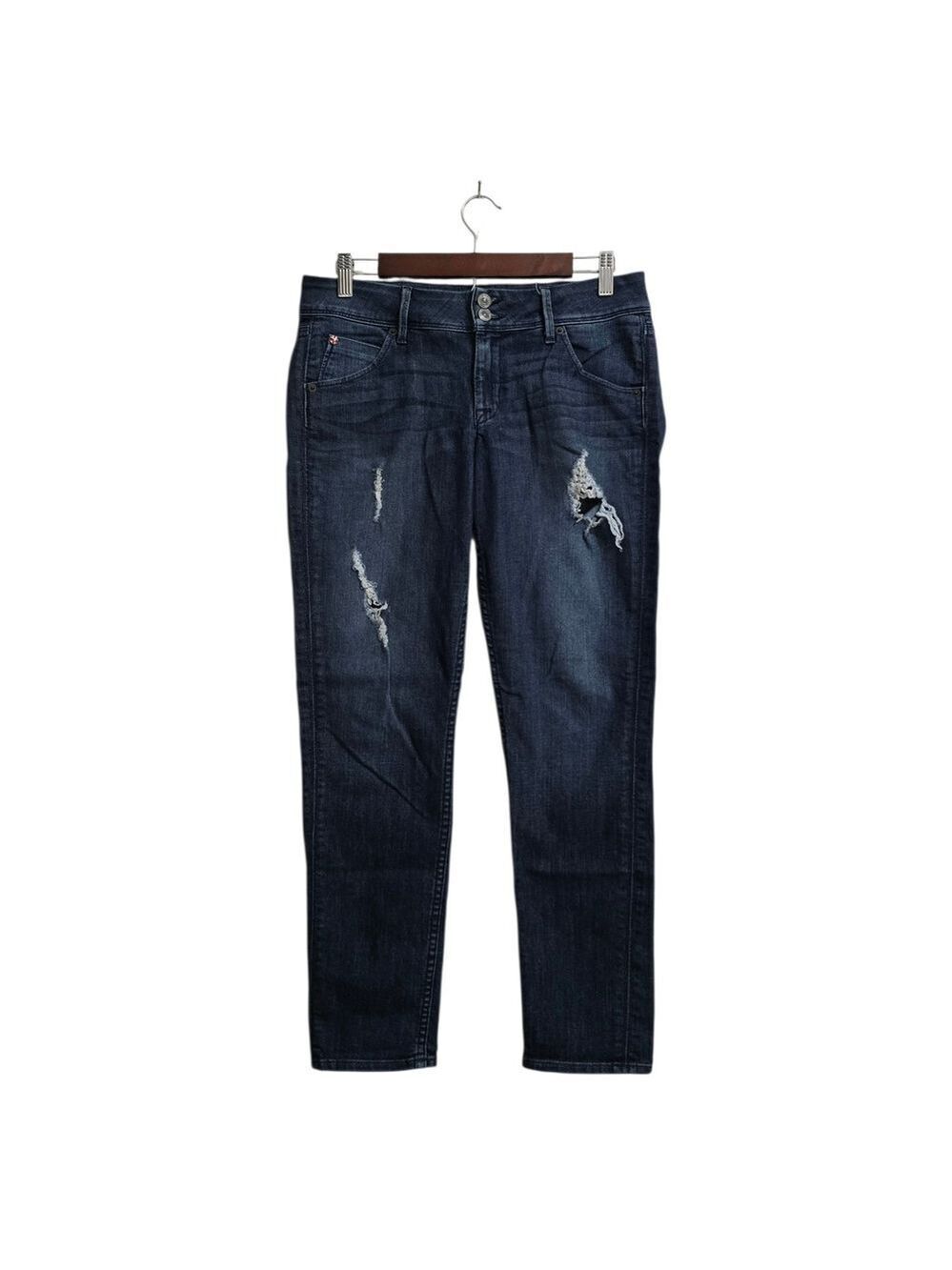 Hudson Collin Flap Pocket Distressed Skinny Ankle Jeans Sz 28